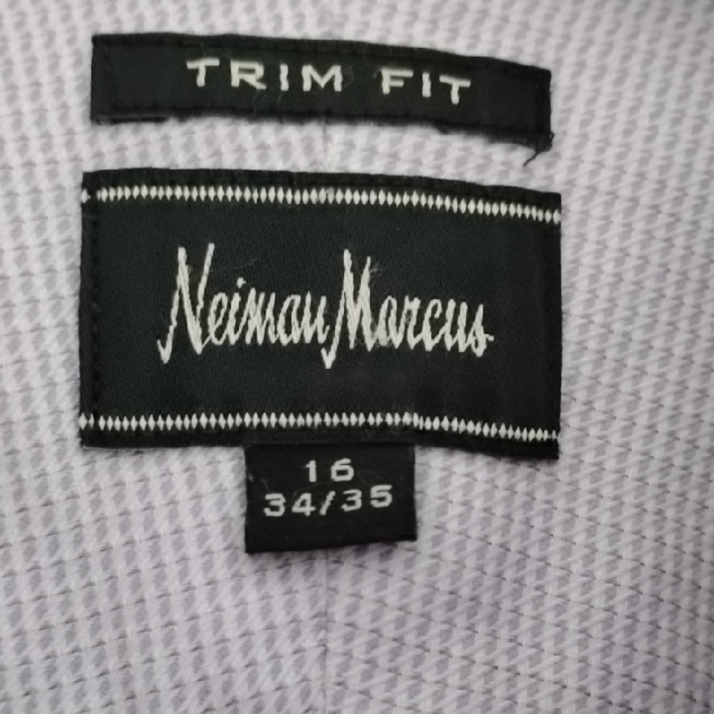Neiman Marcus Gray Trim Fit Dress Shirt